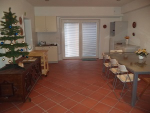 The living room with kitchen