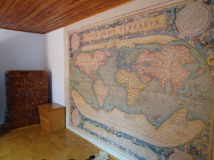 The beautiful wall in the main bedroom.